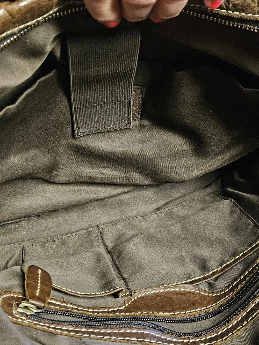 Vintage Men's Brown Leather Messenger Breifcase Bag with Removable Strap